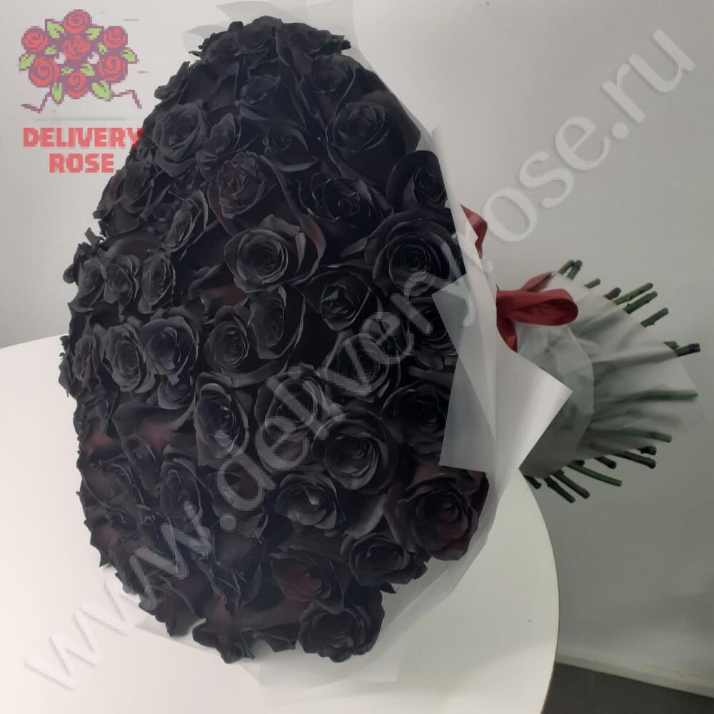 101 натуральная черная роза 