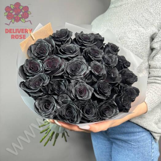 Букет из 25 черных роз