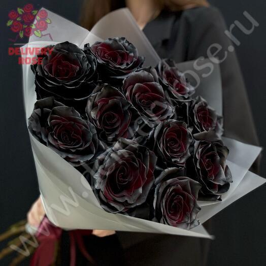 Букет из 17 черных роз